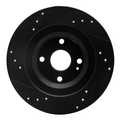 R1 Concepts R1 2016-2025 Fiat 124 Spider Rear Right Drilled & Slotted Black Brake Rotor