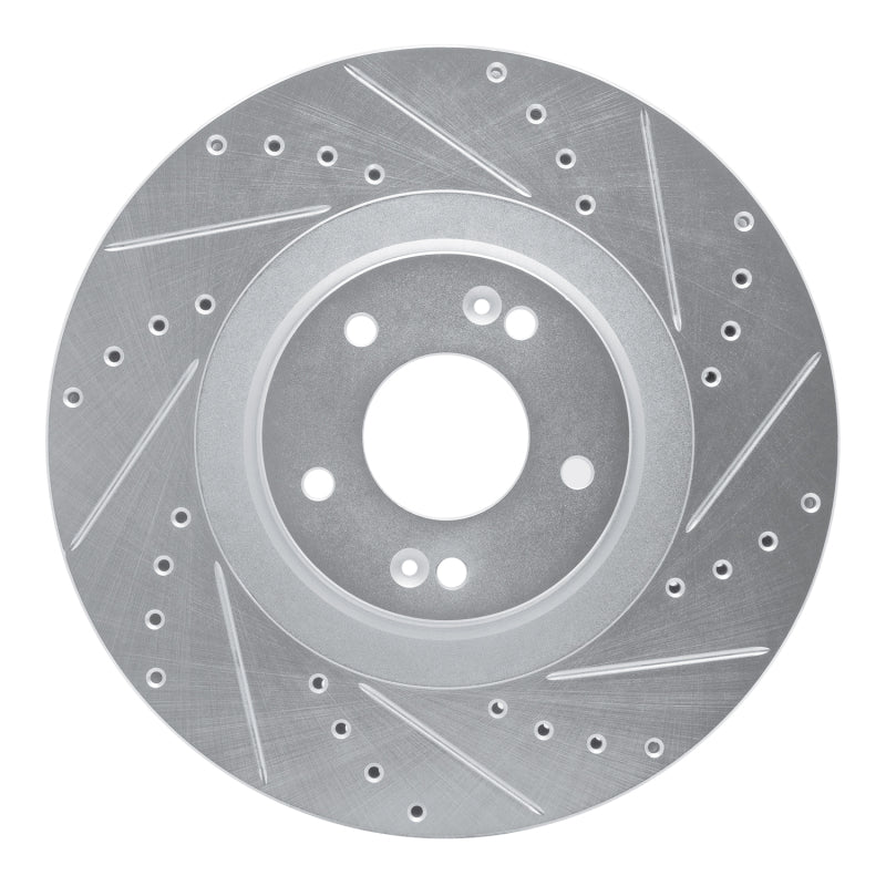 R1 Concepts R1 20-25 Hyundai Palisade Front Right Drilled & Slotted Silver Brake Rotor