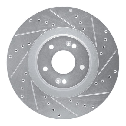 R1 Concepts R1 20-25 Hyundai Palisade Front Right Drilled & Slotted Silver Brake Rotor