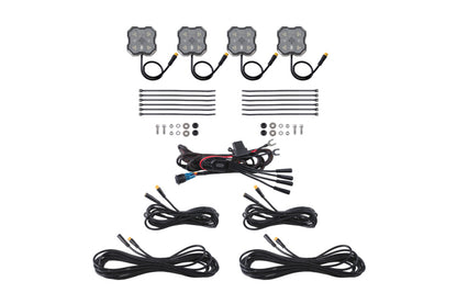 Diode Dynamics Rock Light - Red/White - M8 4-Pack