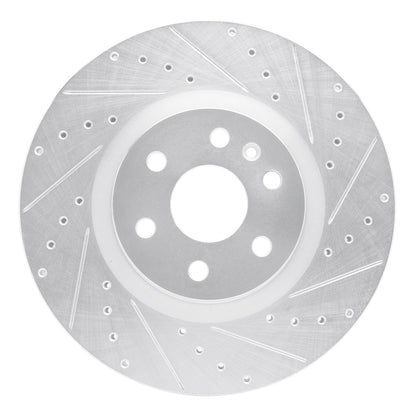 R1 Concepts R1 10-16 Cadillac SRX Front Right Drilled & Slotted Silver Brake Rotor