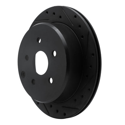 R1 Concepts R1 86-97 Toyota Previa Rear Right Drilled & Slotted Black Brake Rotor