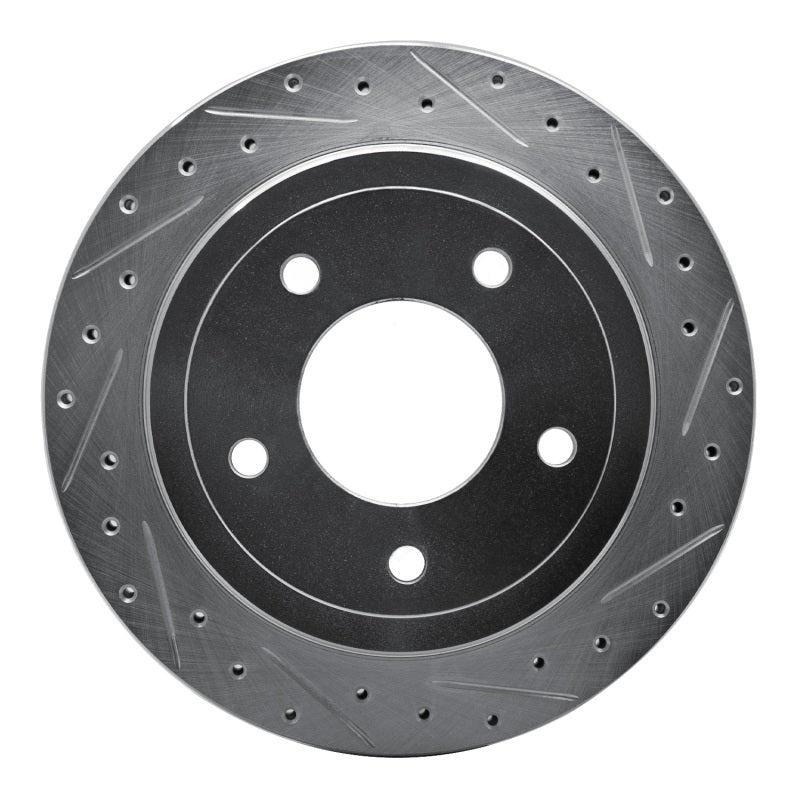 R1 Concepts R1 04-06 Ford E-150 Rear Right Drilled & Slotted Silver Brake Rotor