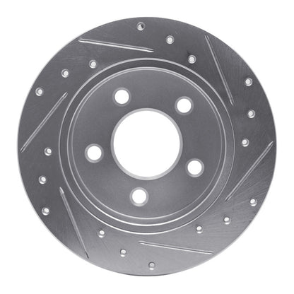 R1 Concepts R1 94-04 Ford Mustang Rear Left Drilled & Slotted Silver Brake Rotor