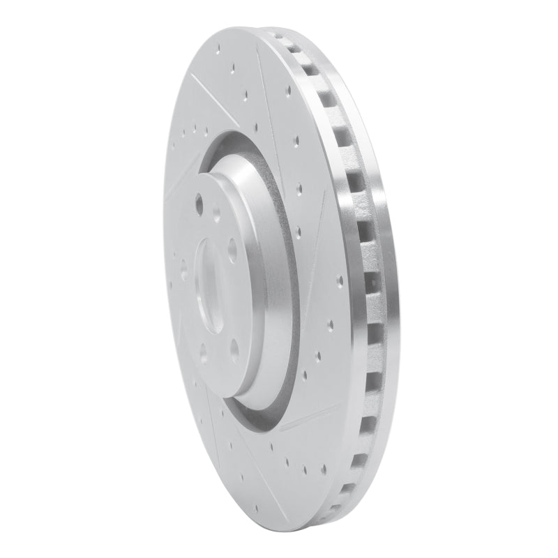 R1 Concepts R1 08-11 Audi TT Quattro Front Right Drilled & Slotted Silver Brake Rotor