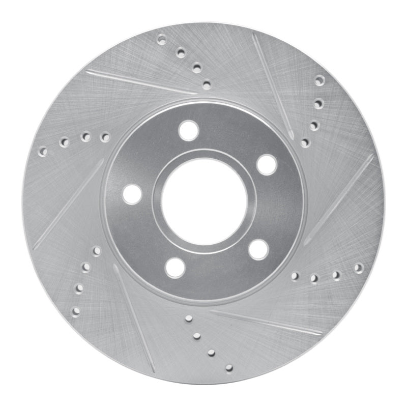 R1 Concepts R1 12-18 Ford C-MAX Front Right Drilled & Slotted Silver Brake Rotor