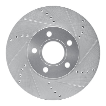 R1 Concepts R1 12-18 Ford C-MAX Front Right Drilled & Slotted Silver Brake Rotor