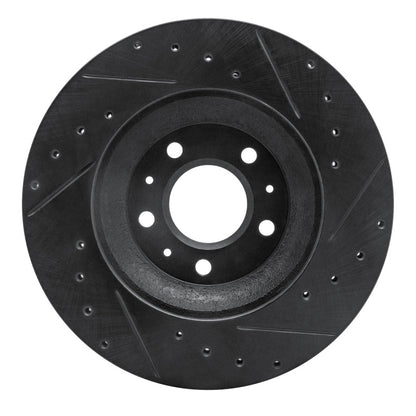 R1 Concepts R1 04-08 Cadillac CTS Front Left Drilled & Slotted Black Brake Rotor
