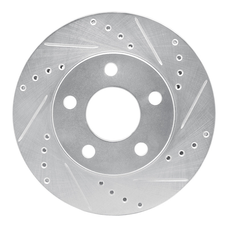 R1 Concepts R1 87-90 Chrysler Town & Country Front Right Drilled & Slotted Silver Brake Rotor