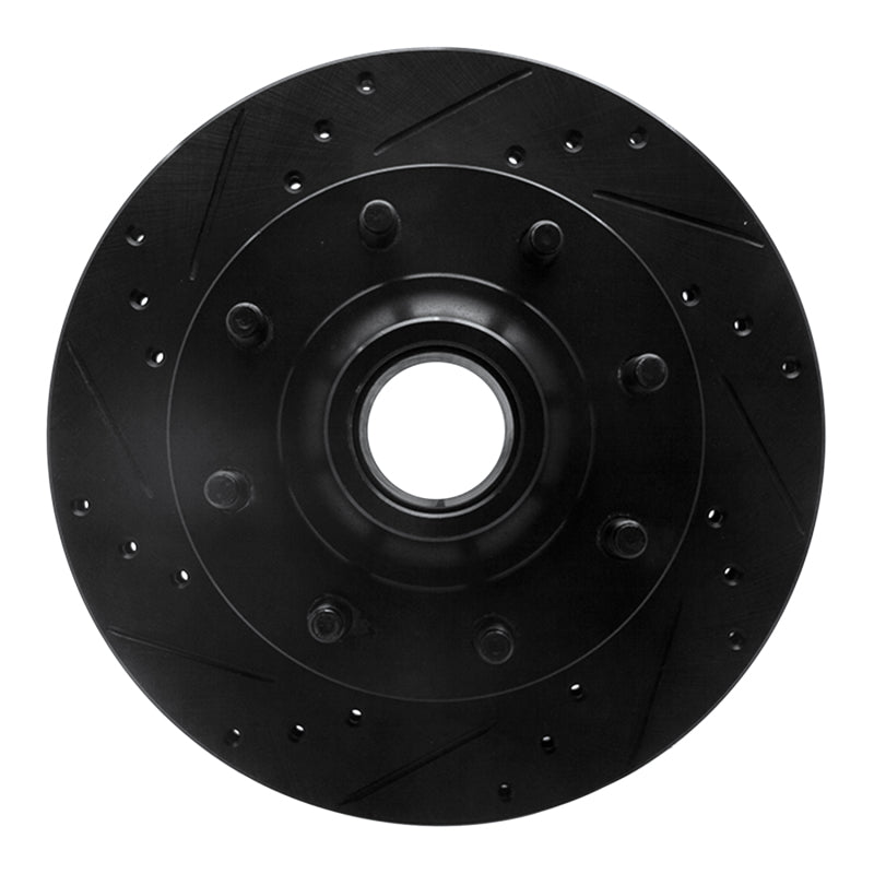 R1 Concepts R1 1994-1999 Dodge Ram 2500 Front Left Drilled & Slotted Black Brake Rotor