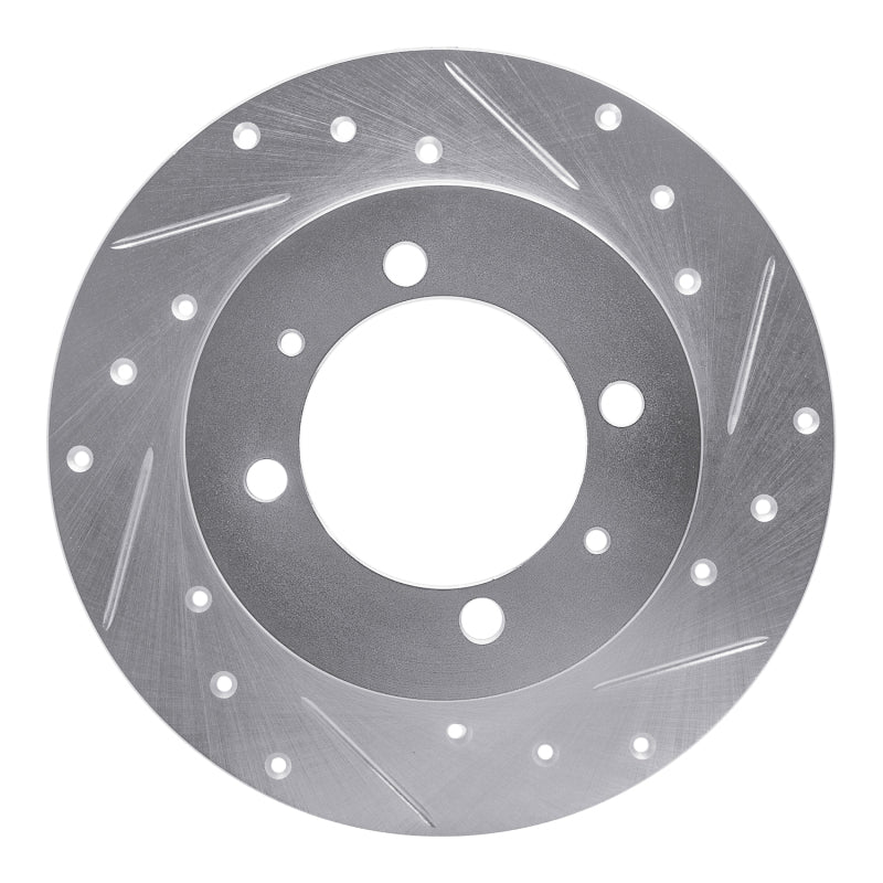 R1 Concepts R1 88-93 Dodge COLT Rear Right Drilled & Slotted Silver Brake Rotor