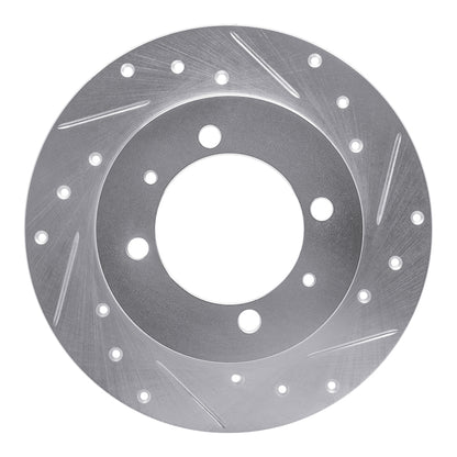 R1 Concepts R1 88-93 Dodge COLT Rear Right Drilled & Slotted Silver Brake Rotor