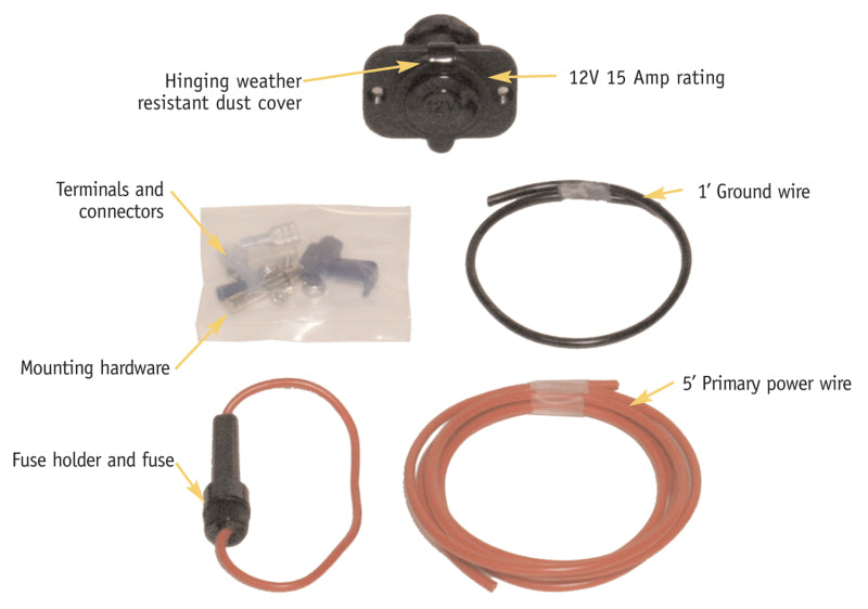 Tuffy Products Tuffy 12 V Power Source- Weather Resistant Cap- 15A