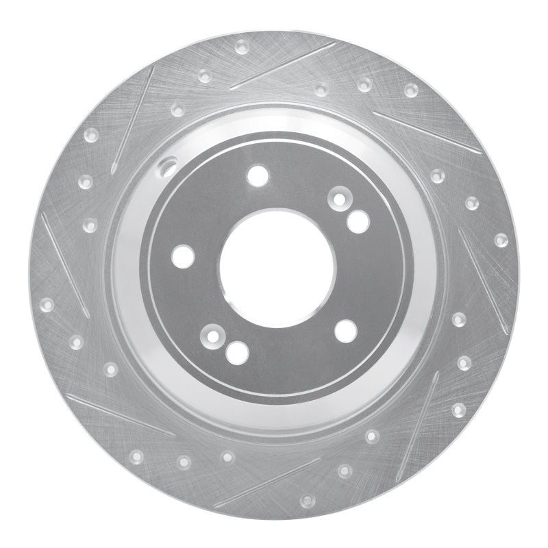 R1 Concepts R1 18-23 Genesis G70 Rear Left Drilled & Slotted Silver Brake Rotor