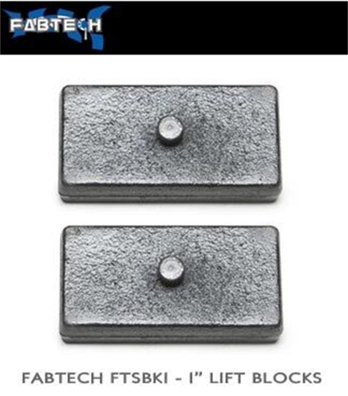 Fabtech 00-05 Ford Excursion 4WD Rear Leaf Spring Block Kit - 1in Cast