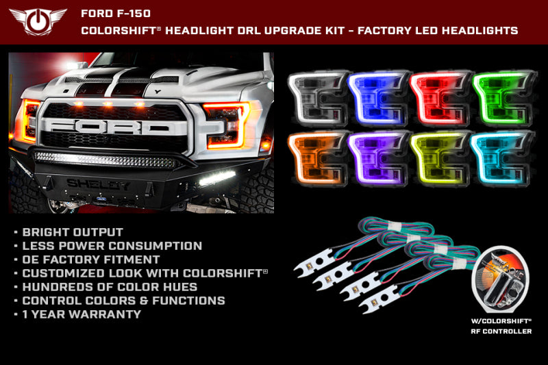 ORACLE Lighting Oracle 15-17 Ford F-150 Headlight DRL Upgrade Kit - ColorSHIFT