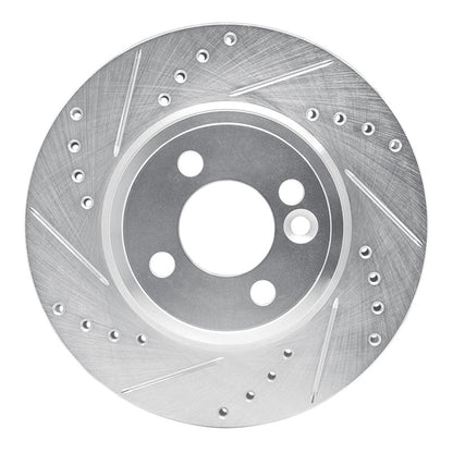 R1 Concepts R1 07-15 Mini Cooper Clubman Front Left Drilled & Slotted Silver Brake Rotor