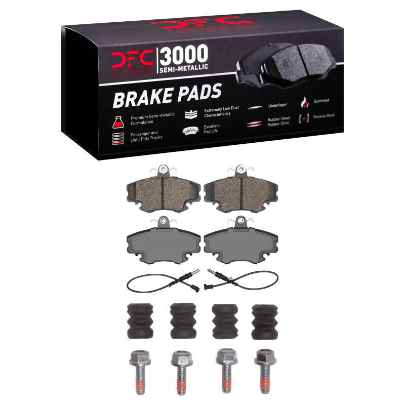 DFC 02-10 Nissan Platina (Mexico) Front 3000 Semi-Metallic Brake Pads and Hardware Kit
