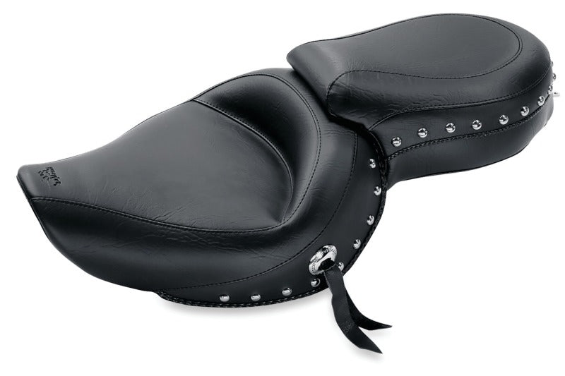 Mustang Motorcycle Mustang 04-21 Harley Sportster Wide Touring 1PC Seat w/Studs- Black