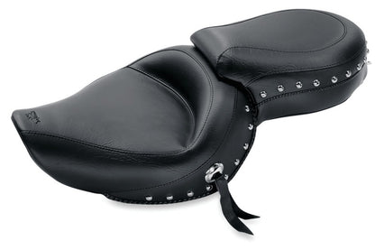 Mustang Motorcycle Mustang 04-21 Harley Sportster Wide Touring 1PC Seat w/Studs- Black
