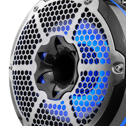 DS18 Marine And Psports Towers With 10in 1in Driver 300 Watts RMS RGB LED Lights Black Carbon Fiber