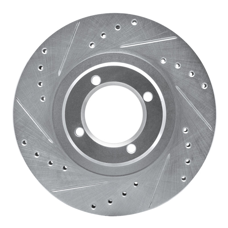 R1 Concepts R1 85-88 Toyota Cressida Front Left Drilled & Slotted Silver Brake Rotor