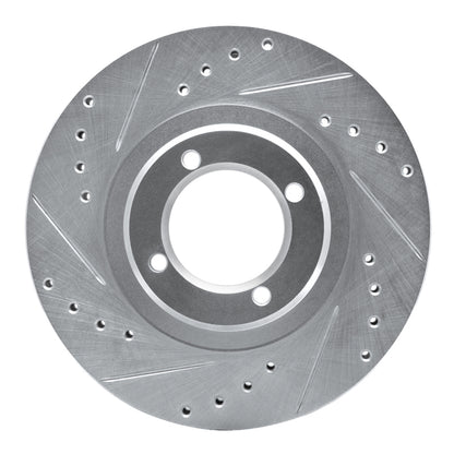 R1 Concepts R1 85-88 Toyota Cressida Front Left Drilled & Slotted Silver Brake Rotor
