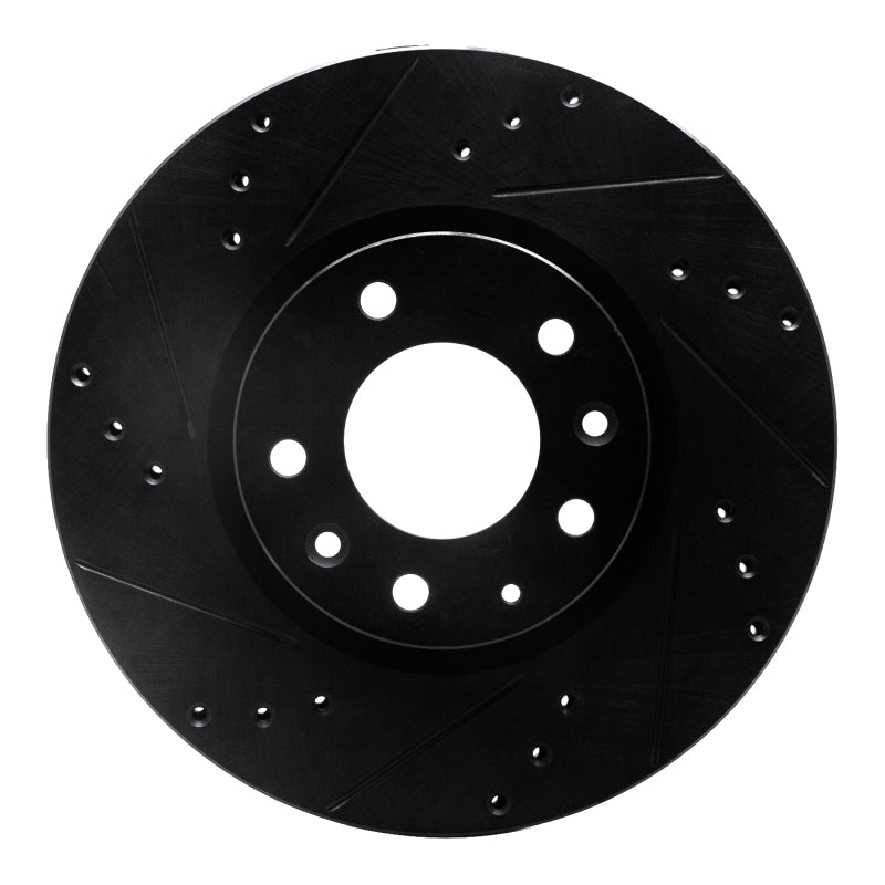 R1 Concepts R1 06-13 Ford Fusion Front Left Drilled & Slotted Black Brake Rotor