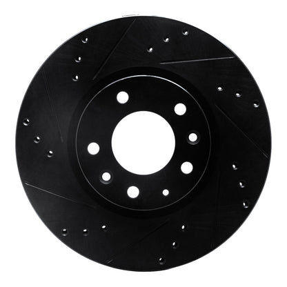 R1 Concepts R1 06-13 Ford Fusion Front Left Drilled & Slotted Black Brake Rotor