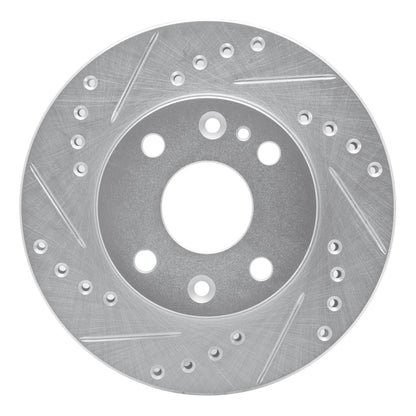 R1 Concepts R1 94-02 Ford ASPIRE Front Left Drilled & Slotted Silver Brake Rotor