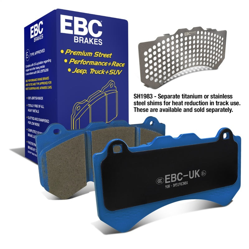 EBC 08-11 Nissan GT-R (R35) 3.8 Twin Turbo (Cast Iron Rotors) Bluestuff Front Brake Pads