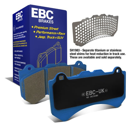 EBC 08-11 Nissan GT-R (R35) 3.8 Twin Turbo (Cast Iron Rotors) Bluestuff Front Brake Pads