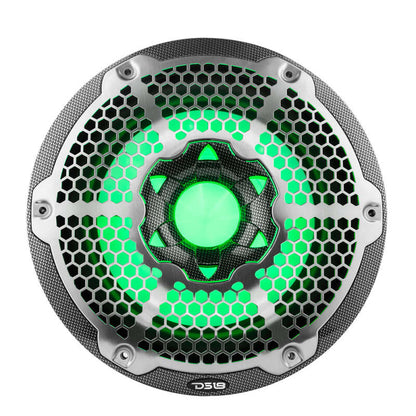 DS18 NXL Marine Subwoofer With RGB LEDs 10in 300 Watts RMS 4 ohm SVC Black Carbon Fiber