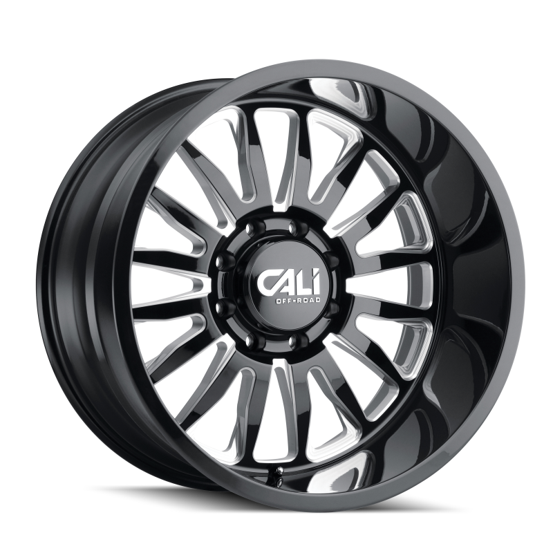 Cali Off-Road 9110 Summit 22x10 / 8x165.1 BP / 0mm Offset / 125.2mm Hub Gloss Black Milled Wheel