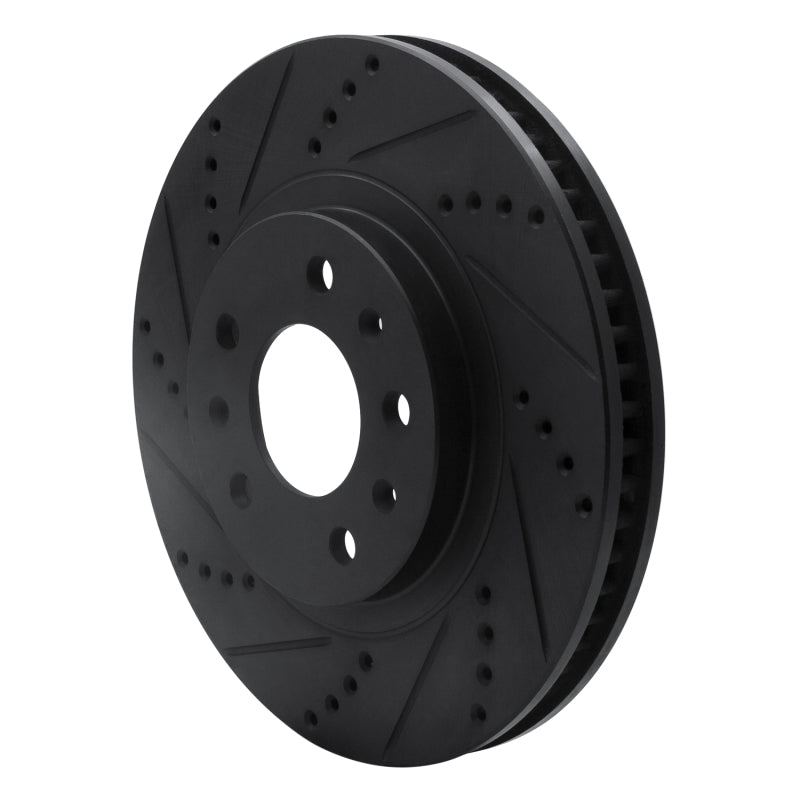 R1 Concepts R1 03-07 Cadillac CTS Front Left Drilled & Slotted Black Brake Rotor