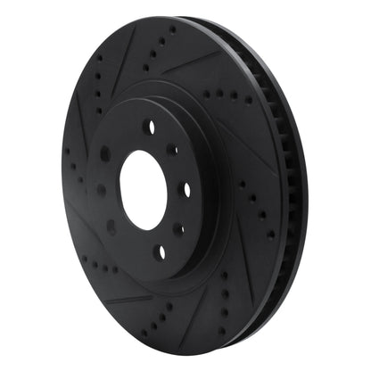 R1 Concepts R1 03-07 Cadillac CTS Front Left Drilled & Slotted Black Brake Rotor
