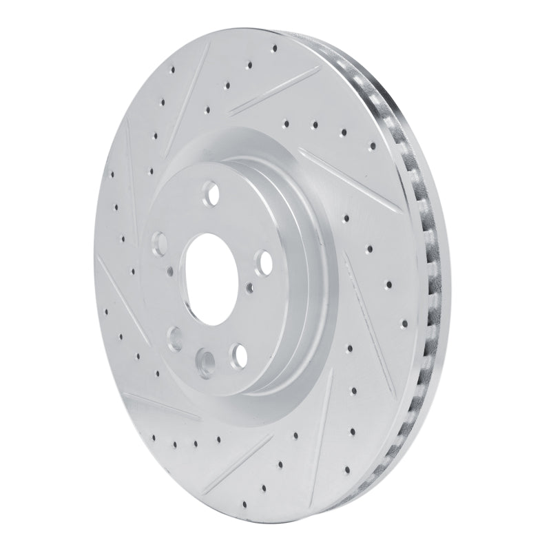 R1 Concepts R1 11-25 Lexus GS300 Left Front Drilled & Slotted Silver Brake Rotor