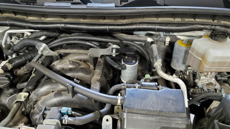 J&L 17-24 Nissan Armada / 14-24 Infiniti QX80 5.6L Driver Side Oil Separator 3.0 - Clear Anodize