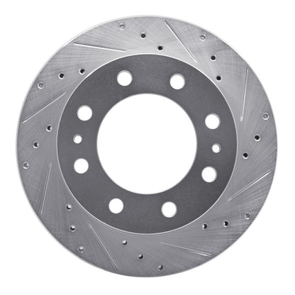 R1 Concepts R1 99-20 Cadillac DeVille Front Right Drilled & Slotted Silver Brake Rotor