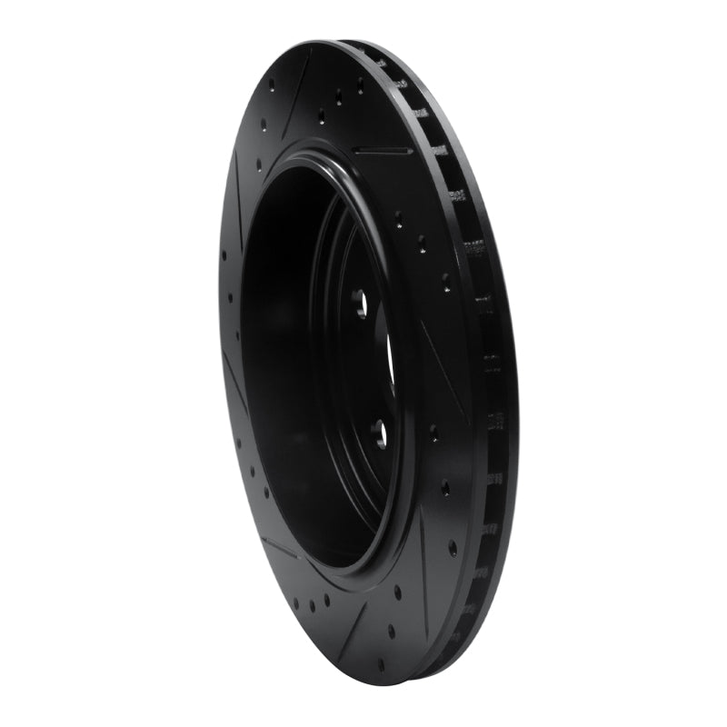R1 Concepts R1 11-25 Dodge Durango Rear Right Drilled & Slotted Black Brake Rotor