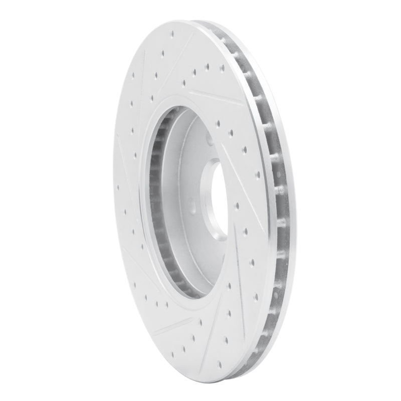 R1 Concepts R1 02-04 Ford Focus Front Right Drilled & Slotted Silver Brake Rotor