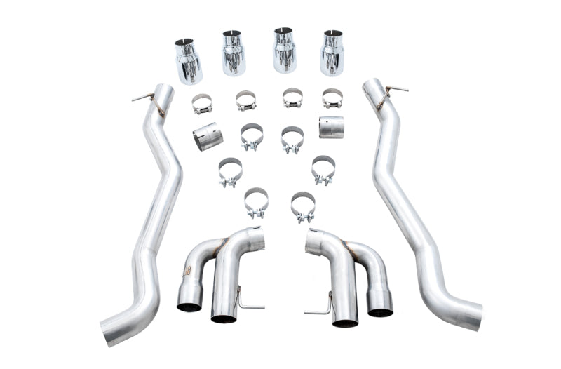 AWE Tuning 18-19 BMW M5 (F90) 4.4T AWD Axle-Back Exhaust - Track Edition (Chrome Silver Tips)