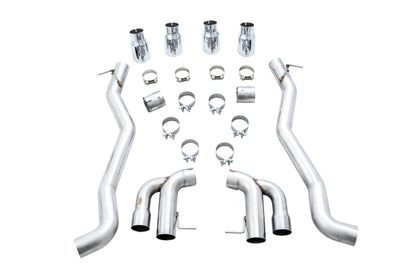 AWE Tuning 18-19 BMW M5 (F90) 4.4T AWD Axle-Back Exhaust - Track Edition (Chrome Silver Tips)