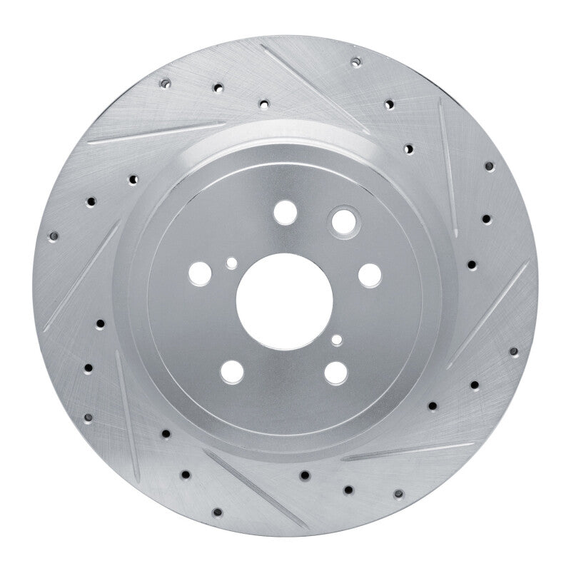 R1 Concepts R1 08-14 Lexus IS F Rear Right Drilled & Slotted Silver Brake Rotor