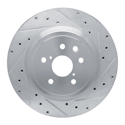 R1 Concepts R1 08-14 Lexus IS F Rear Right Drilled & Slotted Silver Brake Rotor