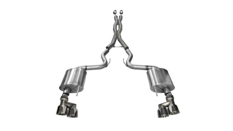 CORSA Performance Corsa 2015-2017 Ford Mustang GT 5.0 3in Cat Back Exhaust Polish Quad Tips (Sport)