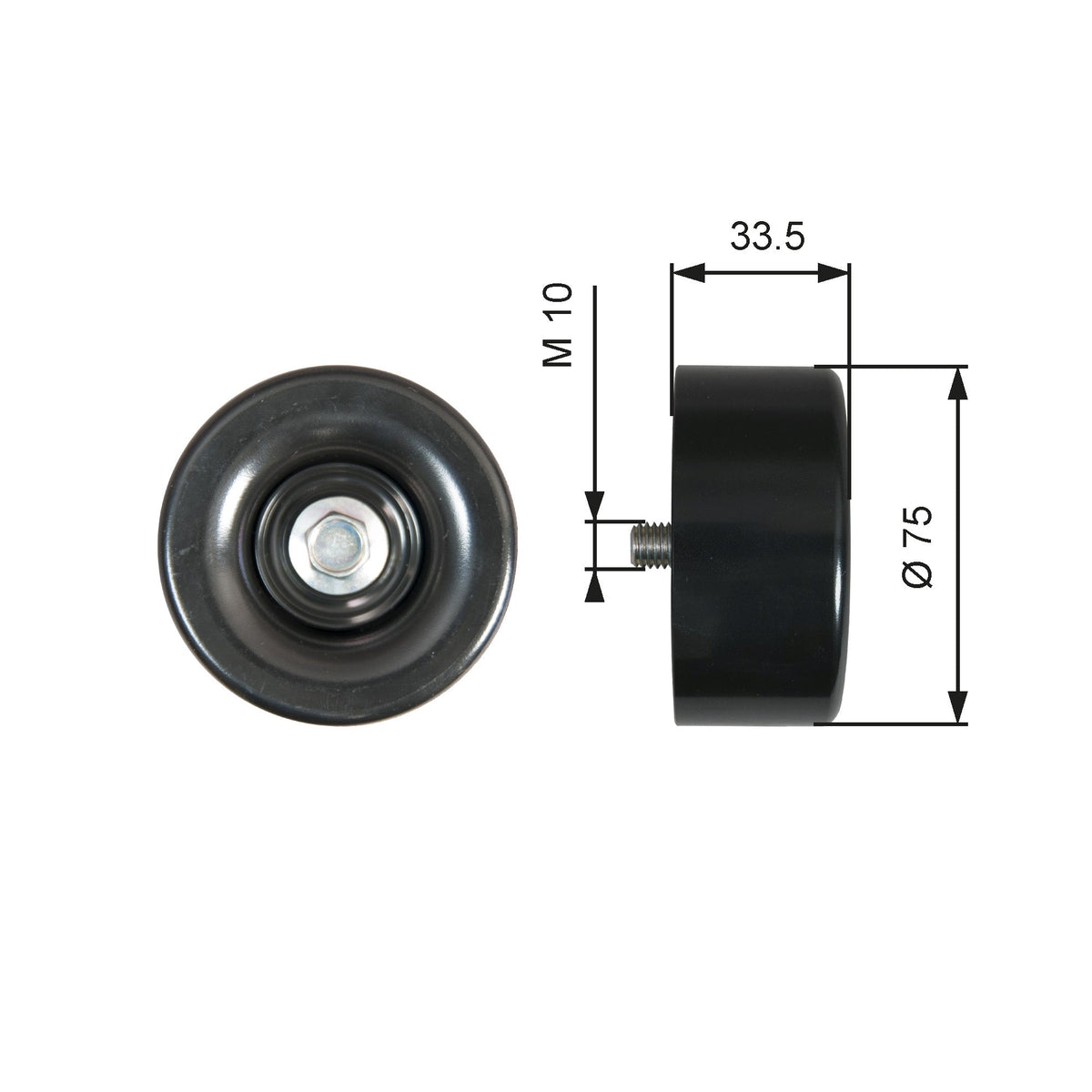 GATES GATT36356 V-Ribbed Belt Deflection/Guide Pulley