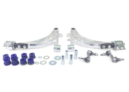 SuperPro ALOY0020K Alloy Front Lower Control Arm Kit - GC/GD Subaru Impreza WRX/STI (Anti-Lift, HD End Links)