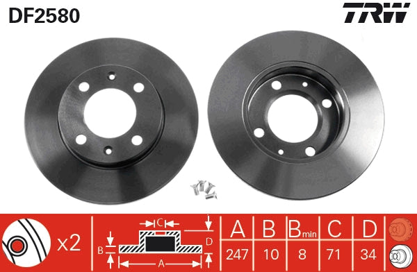 TRW MOTO DF2580 Brake Disc