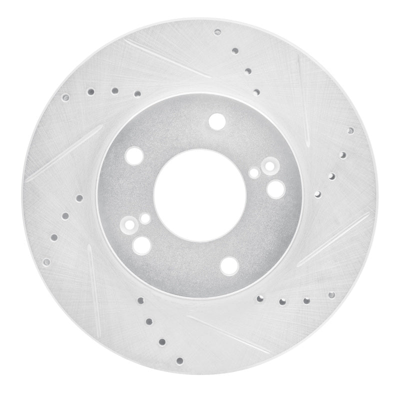 R1 Concepts R1 01-03 Hyundai XG350 Front Right Drilled & Slotted Silver Brake Rotor